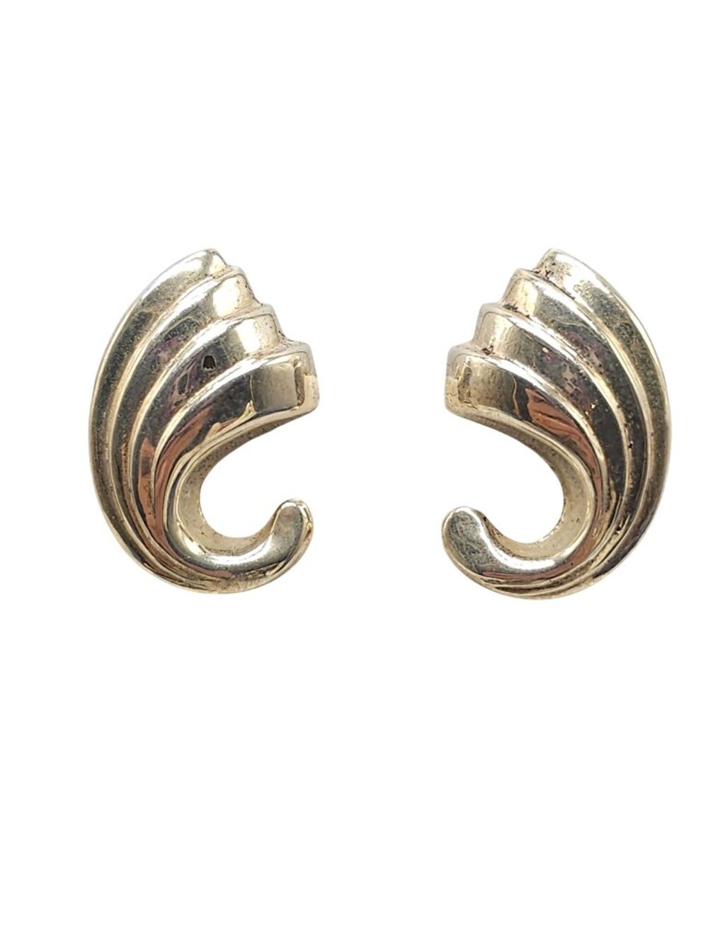 Vintage Sterling Silver 925 Sculptural Swirl Post Earrings 5.86 Grams